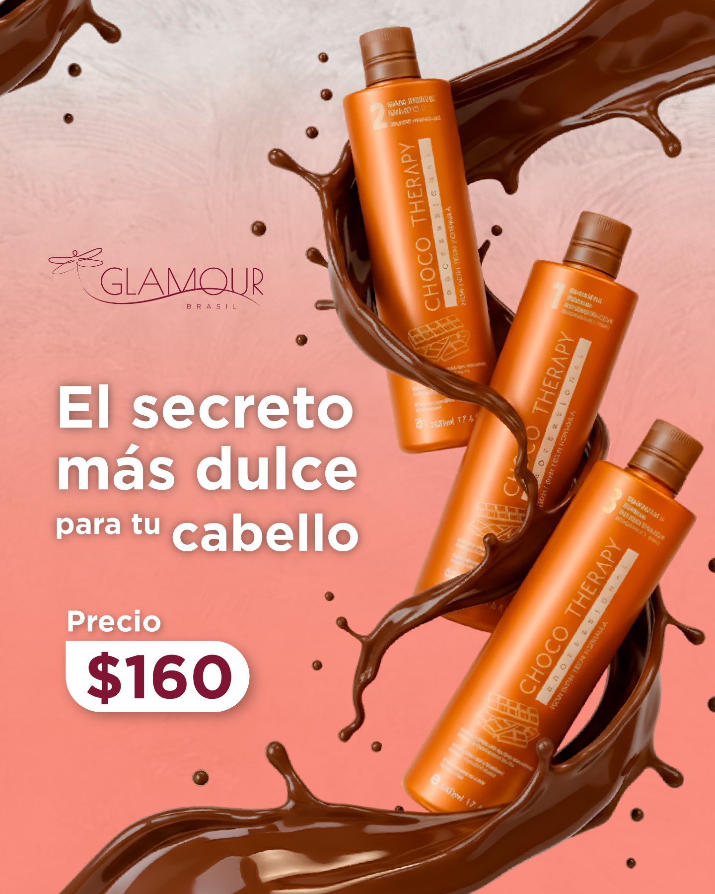 ¿Cabello seco, sin brillo o maltratado por químicos?
Con Choco Therapy de Glamour Brasil, transforma tu rutina capilar con un tratamiento profesional diseñado para nutrir, reparar y devolver la suavidad natural a tu cabello.
Su fórmula de nutrición profunda actúa desde la fibra capilar, ayudando a:
• Restaurar el brillo
• Reducir el frizz
• Mejorar la textura
• Aportar suavidad duradera
Además, su exquisito aroma a chocolate convierte cada aplicación en una experiencia sensorial única.
💰 Precio: $160
Invierte en tu cabello hoy y nota la diferencia desde la primera aplicación.
📲 Envíanos un mensaje directo para más información o para asegurar el tuyo ahora mismo.